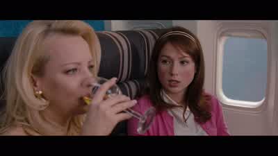I have to go to the bathroom but I heard about a woman who went to the bathroom on a planeShe got sucked into the toiletSucked right in - Bridesmaids