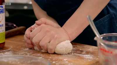 I'm going to make a spring onion
pancake, and it's just as a bit of - Britain's Best Home Cook