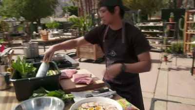 I'm going to make fried lamb
belly with fish sauce caramel - Chopped Next Gen