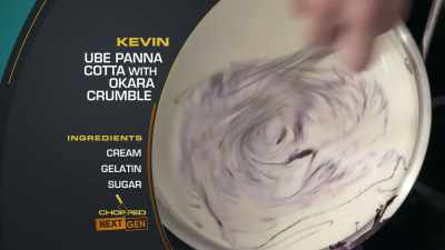 I'm going to make
ube panna cotta
with okara crumble. - Chopped Next Gen