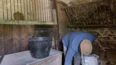 I'm going to put a
little bit of cement in - Escape to the Chateau: Make Do & Mend