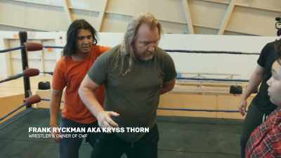 I'm gonna hook his hand,
step through about here. - The Wrestlers