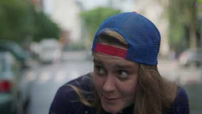 -I'm gonna push you.
-Okay. Oh, shit! (LAUGHS) - Betty