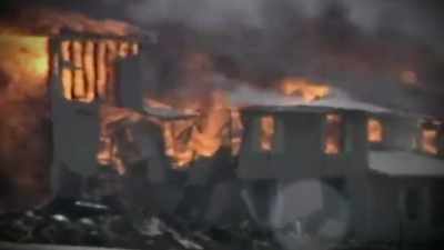 I'm having to drag her
over the burning debris, - FBI TRUE