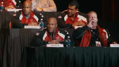 -I'm here.
-(CROWD CLAMORING) - Breaking Olympia: The Phil Heath Story