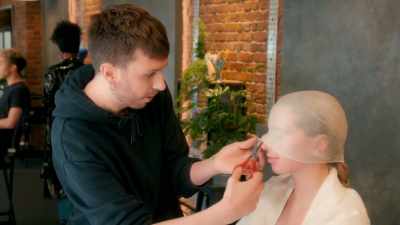 I'm just starting off my bald cap. - Glow Up: Britain's Next Make-Up Star