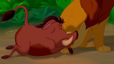 Stop it It's not gravel it's grovelAnd don't He's not the king Are youNo SimbaNo I'm not the king Maybe I was gonna bebut that was a long time ago - The Lion King