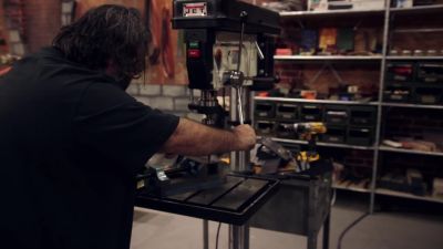 - I'm on the drill press, - Forged in Fire