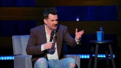 I'm on the stage,
and I don't mention DJ's name - Jim Jefferies: High n' Dry