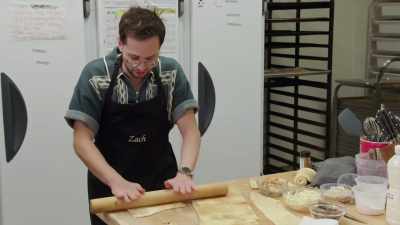 I'm rolling it out 'cause I
want it to be flatter, - No Recipe Road Trip With the Try Guys