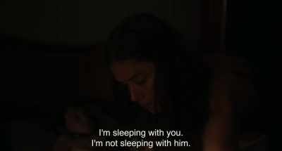 I'm sleeping with you.
I'm not sleeping with him. - 20,000 Species of Bees