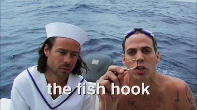 I'm Steve O and this is the Fish Hook - Jackass Number Two