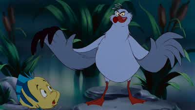 Geez man I'm surrounded by amateursScuttle Wa wa wa waYou want something done you've got to do it yourselfFirst we got to create the moodPercussionStrings WindsWordsThere you see herSitting there across the wayShe don't got a lot to sayBut there's - The Little Mermaid