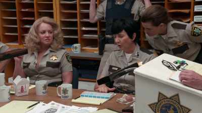 "I'm thinking about
harming myself and others." - Reno 911! The Hunt for QAnon