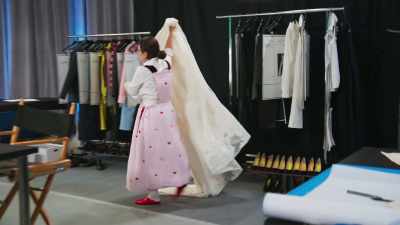 I'm thinking I'm gonna make something,
like it's a cape around your face. - Next in Fashion