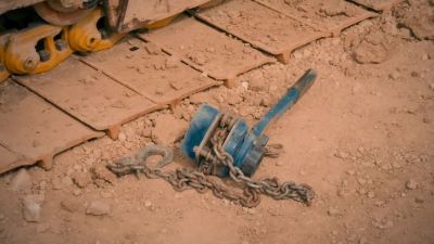 I'm thinking of using the
 come-a-long to pull the tracks. - Gold Rush
