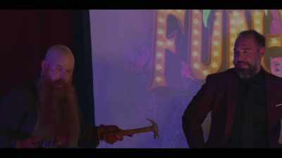 I'm up here, gotta swing this chainsaw - Phantom Fun-World