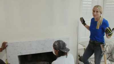 I'm using this fireplace as a way
to bring texture into this project. - Help! I Wrecked My House