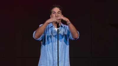 -(imitates cascading bridge)
-(laughter) - Gary Gulman: Born on 3rd Base