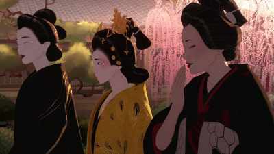 -[imitates choking]
-[both chuckling] - BLUE EYE SAMURAI