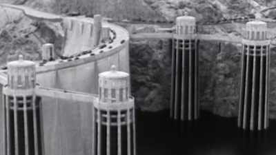 Immense dams became
defining monuments of the age. - Flood in the Desert