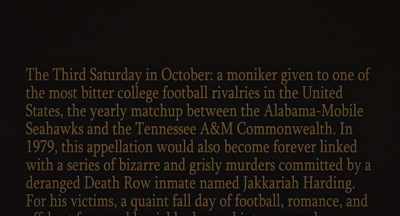 In 1979, this appellation
would also become forever linked - The Third Saturday in October