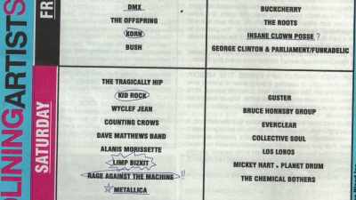 In 1999,
those guys were massive. - Woodstock 99: Peace Love and Rage