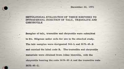 In a 1971 memo,
a Johnson & Johnson executive - Not So Pretty