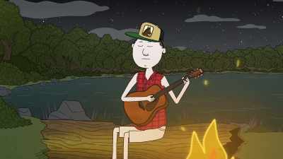 - ♪ In a public place,
I'm a big disgrace ♪ - Ten Year Old Tom