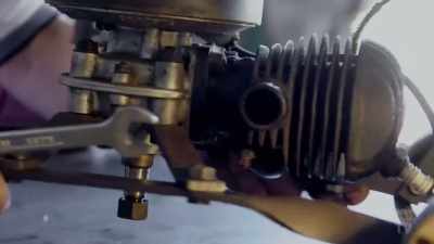In addition to the engine
he'd borrowed from a real mower, - Aussie Inventions That Changed The World
