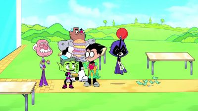 (IN BARITONE) Look, the
time has been restored! - Teen Titans Go!