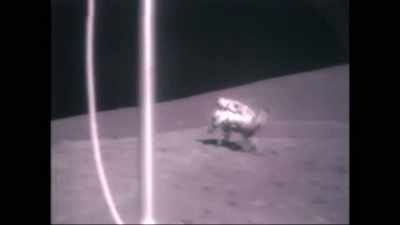 In this case,
the astronaut falls forward, - American Moon