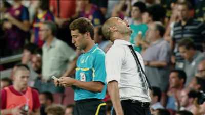 In his final year,
Guardiola was frustrated and tired. - Take the Ball, Pass the Ball