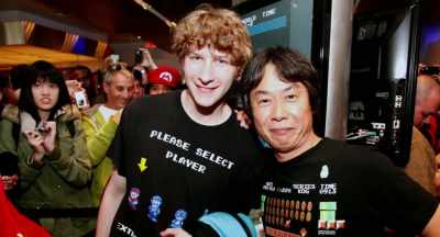 In front of Shigeru Miyamoto, - Running with Speed