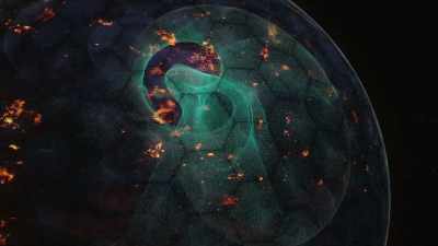 In its infancy,
four billion years ago, - Cosmos: Possible Worlds