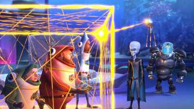 - In jail... Huh?
- (glitching) - Megamind vs. the Doom Syndicate