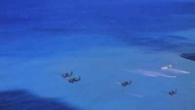In late November,
airplanes launched from Tarawa - The Pacific War in Color