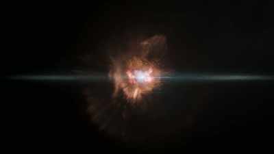 in light which ripples to us
from beyond the stars. - Universe