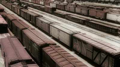 IN MAY 1946,
250,000 RAILWAY WORKERS STRIKE, - America in Color