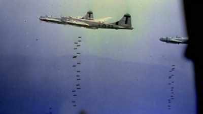 IN NINE SEPARATE RAIDS
FROM CHINA, - The Pacific War in Color
