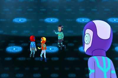 In non-magnetized material,
electrons spin in all directions. - The Magic School Bus Rides Again