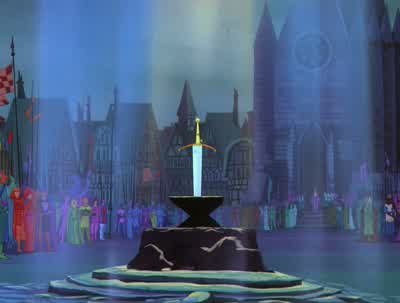 And below the hilt in letters of goldwere written these wordsWhoso pulleth out this sword of this stone and anvilis rightwise king born of EnglandThough many tried for the sword with all their strengthnone could move the sword nor stir itSo the miracle - The Sword in the Stone