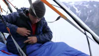 In my portaledge at night, - The Dawn Wall
