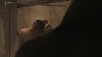 In that scene, he's at home
having a shower, - Trackers