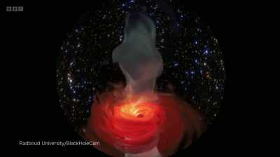 In supermassive black holes,
some matter is swallowed, - Secrets of Size: Atoms to Supergalaxies