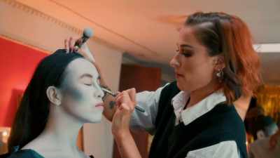 In the Black and White
Old Hollywood theme, - Glow Up: Britain's Next Make-Up Star