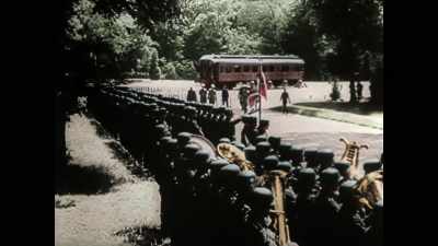 In the center is a great granite block - Hitler and the Nazis: Evil on Trial