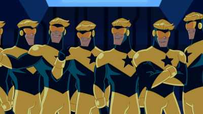 - In the end, they were
just flesh and drone. - Justice League Action