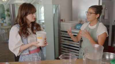 In the morning, when we
get in, we refresh it, - What Am I Eating? With Zooey Deschanel