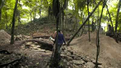 In the water pit,
Katie has also found - Lost Treasures of the Maya